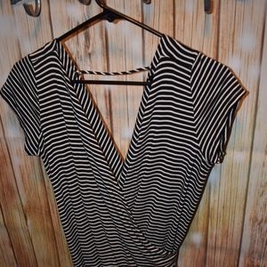 Striped Deep V Wrap Top, Torrid Sz 0